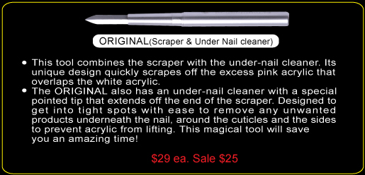 Scraper & under-nail acrylic cleaner