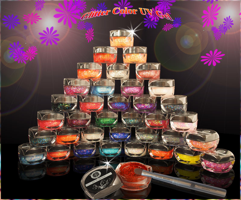 50 Color Glitter UV Gel 