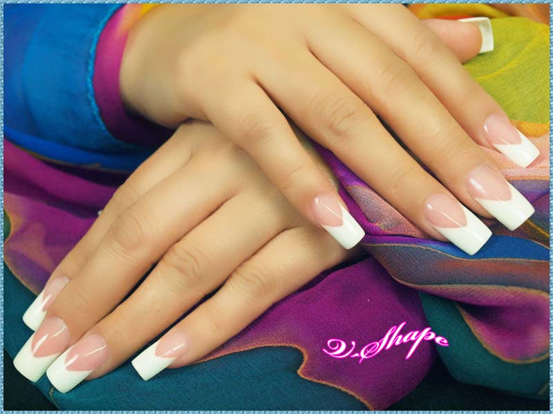 v shape nail design