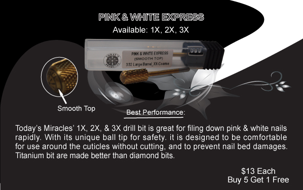 Pink /& white Express 3//32/" Titanium Drill bit 2x